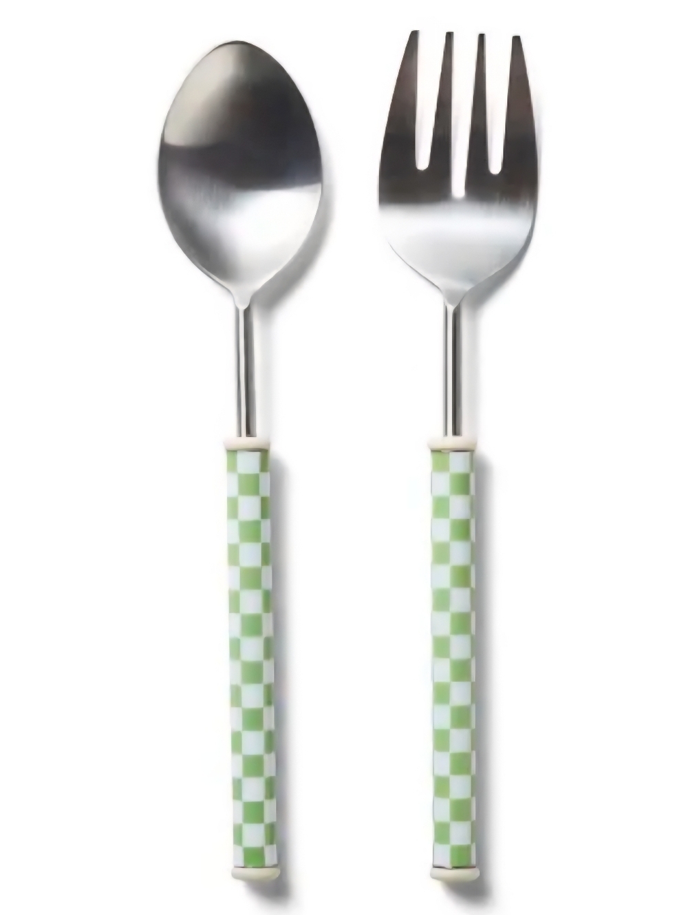❤️BUY 2 GET 1 FREE Sur La Table Enameled Green Checker Servers, Set of 2